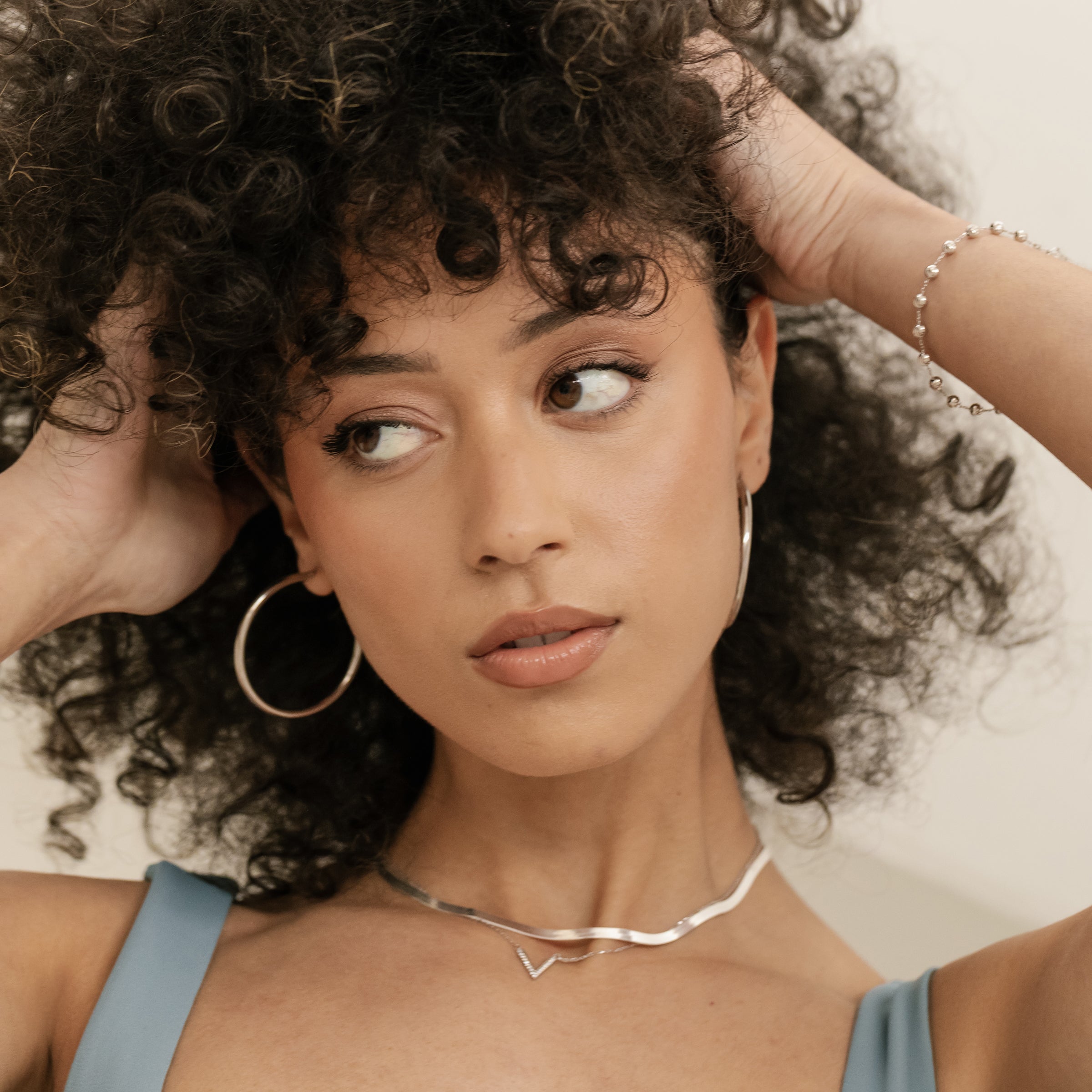 Silver Tavia Hoops