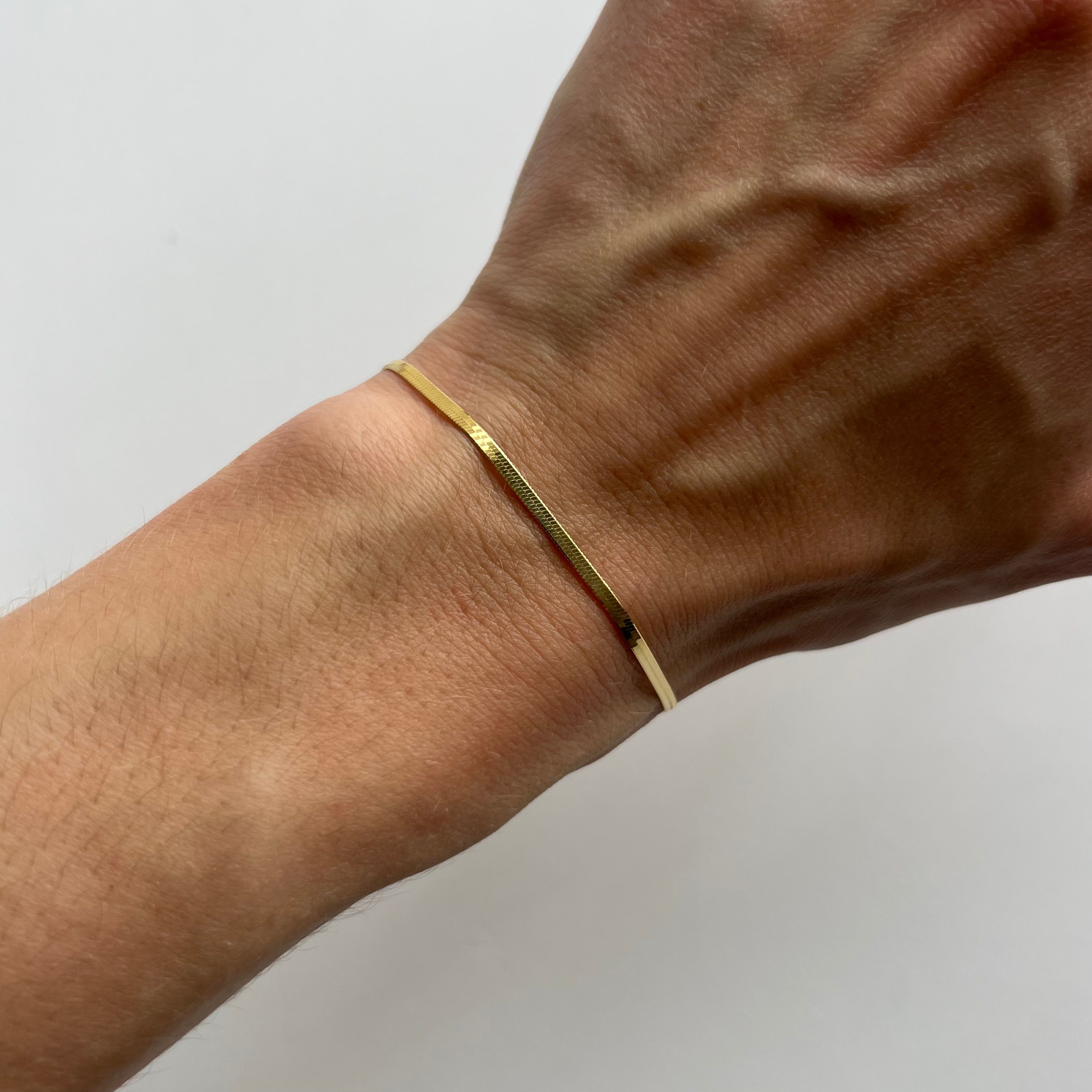 Mens gold 2025 herringbone bracelet