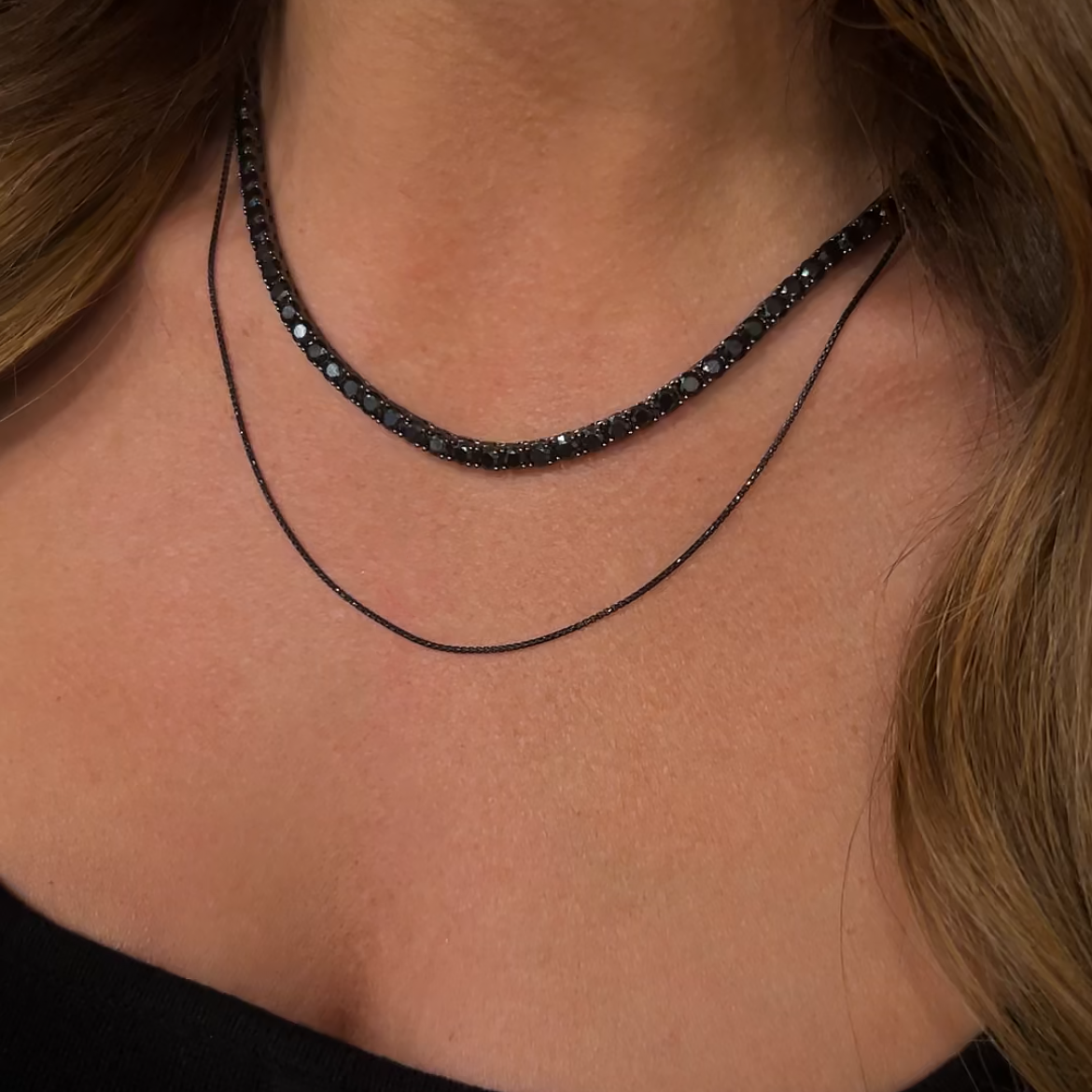 Nero Tennis Necklace